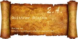 Quittner Aletta névjegykártya